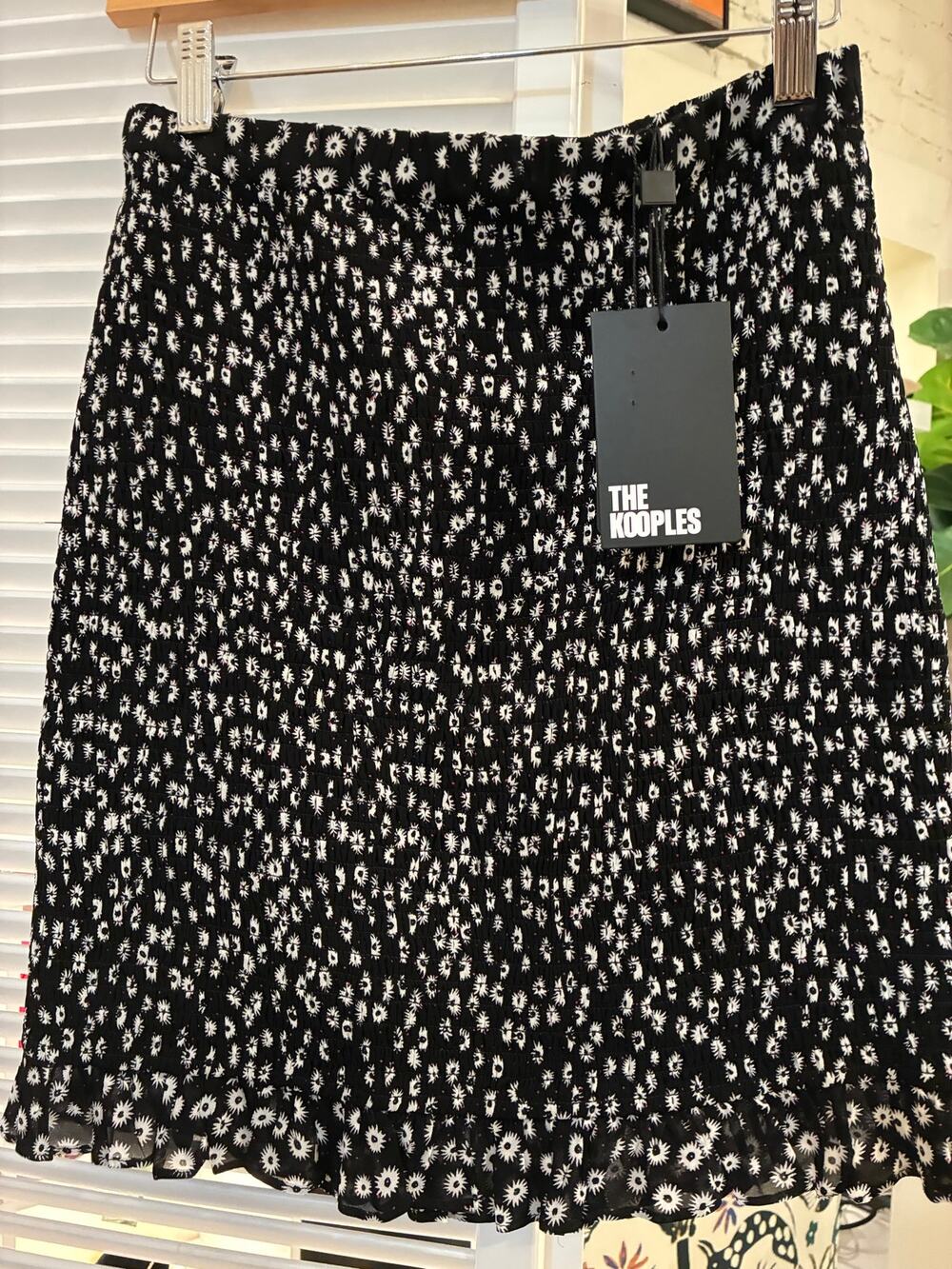 The Kooples black and white floral skirt size 2